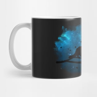 Cat silhouette and galaxy sky (green) - Cats lover - Animals lovers - Catshirt - Vegan - Gift idea Mug